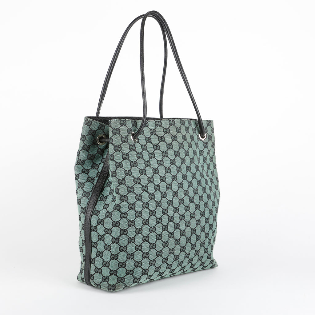 Green GG Canvas Tote