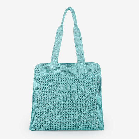 Crochet Tote Bag, Giada Teal