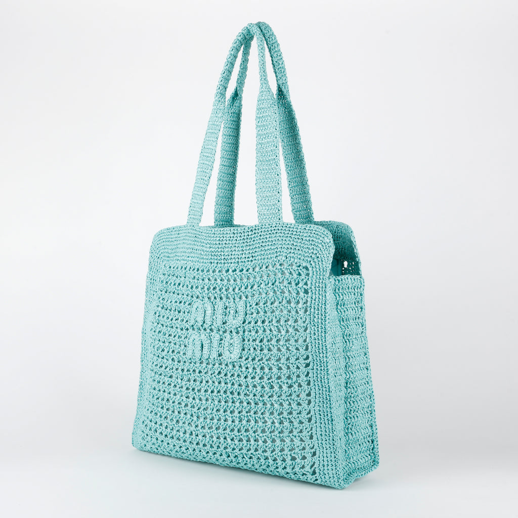 Crochet Tote Bag, Giada Teal