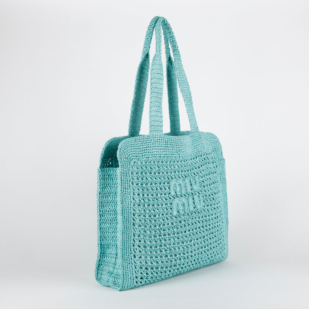Crochet Tote Bag, Giada Teal