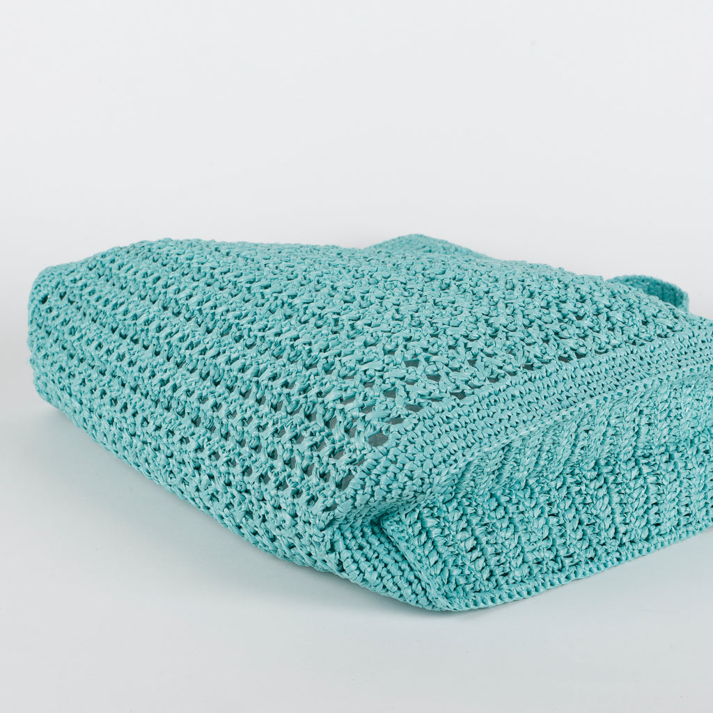 Crochet Tote Bag, Giada Teal