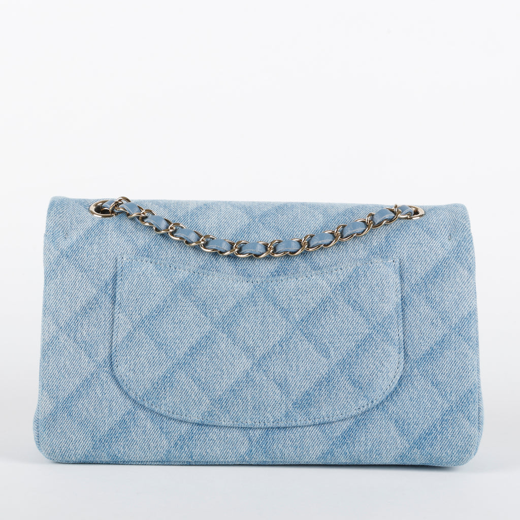 Medium Double Flap, Light Denim