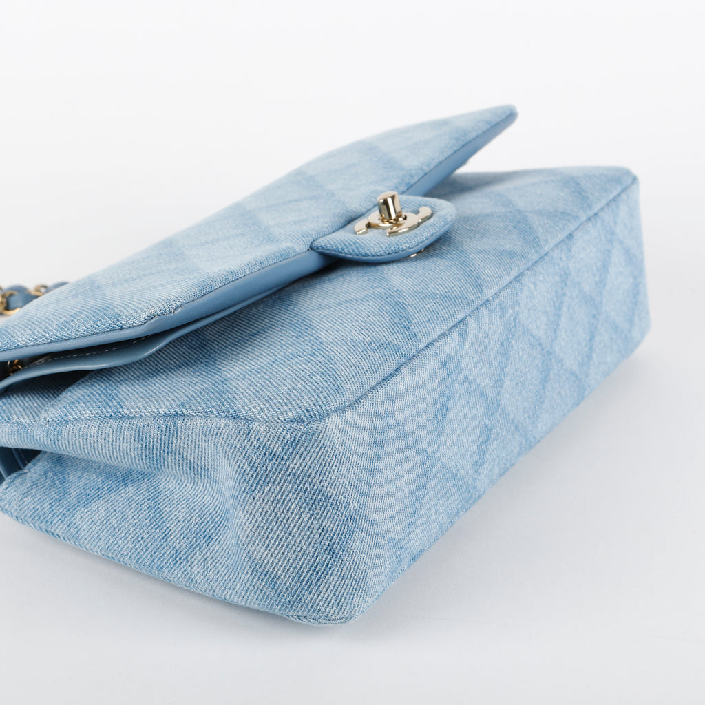 Medium Double Flap, Light Denim