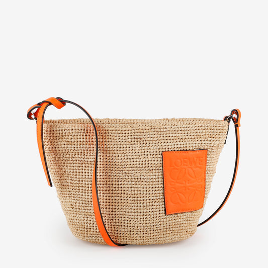 Raffia Woven Pochette Orange