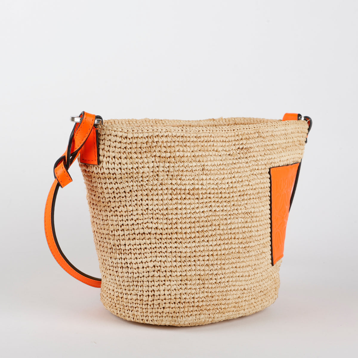 Raffia Woven Pochette Orange