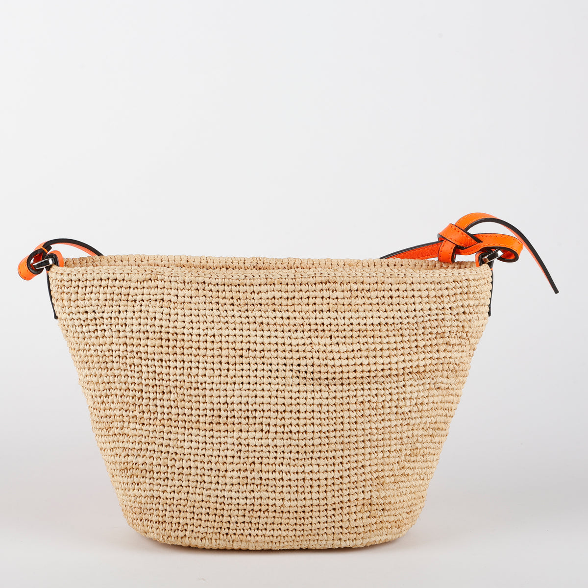 Raffia Woven Pochette Orange