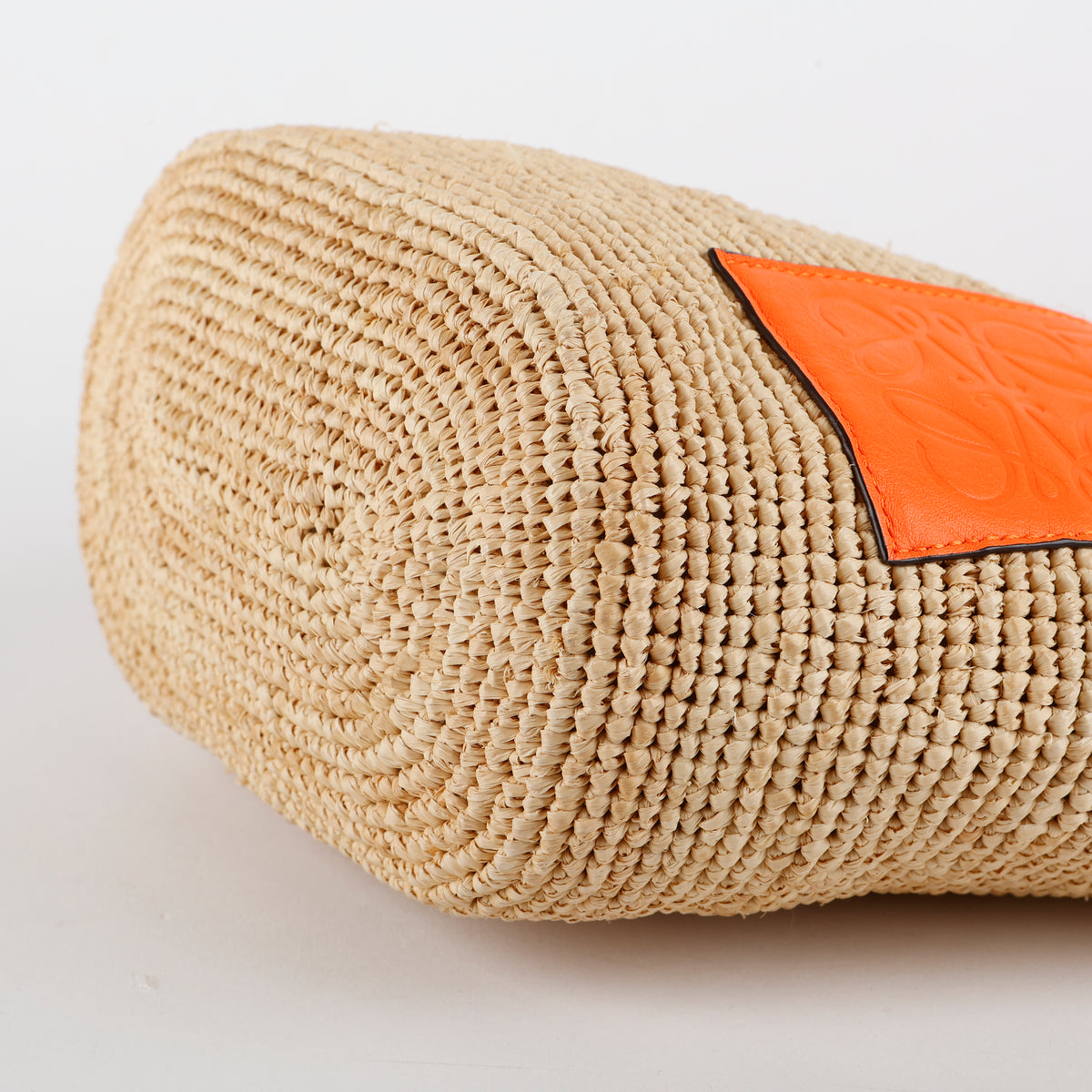 Raffia Woven Pochette Orange