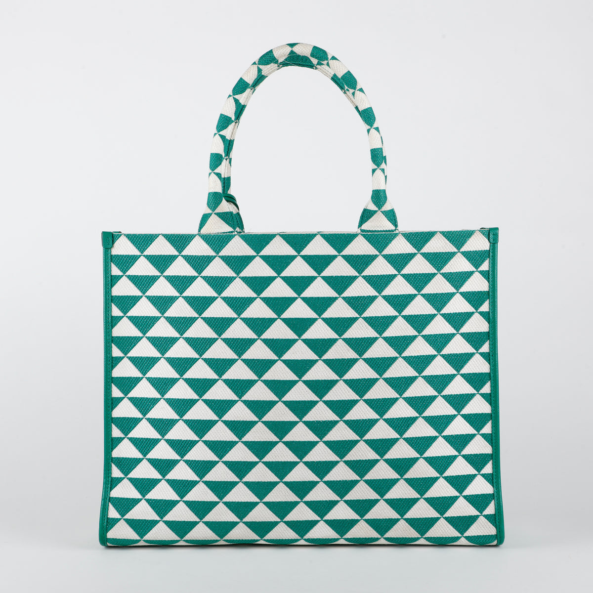 Medium Symbole Shopper, Green/Cream