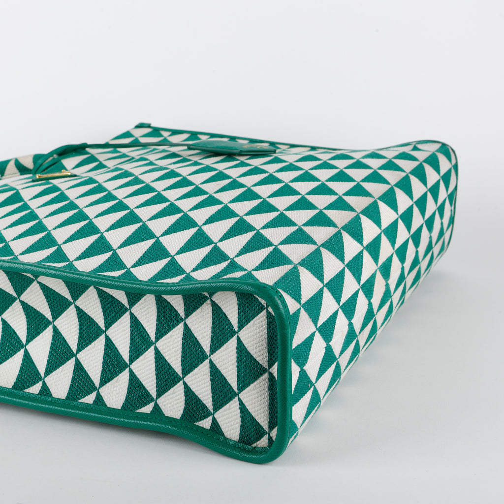 Medium Symbole Shopper, Green/Cream