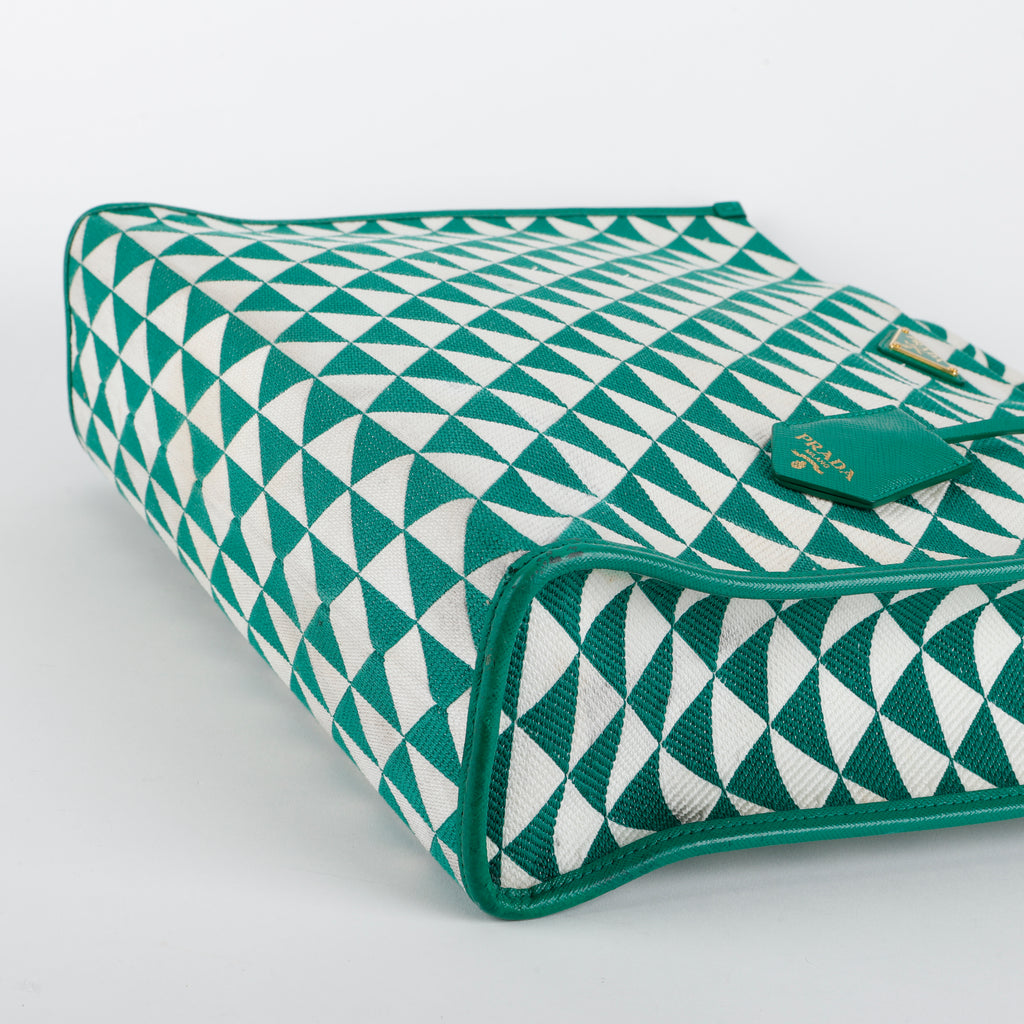 Medium Symbole Shopper, Green/Cream
