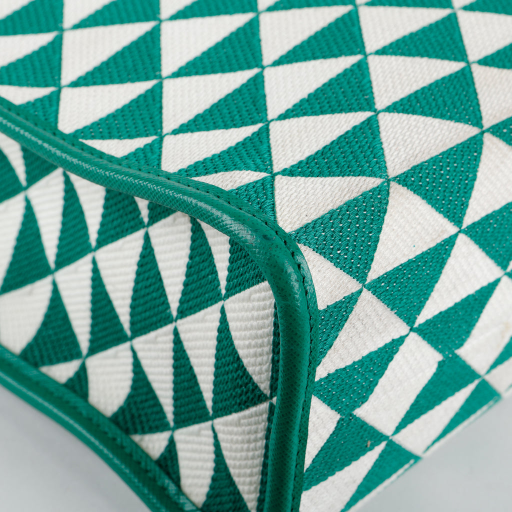 Medium Symbole Shopper, Green/Cream