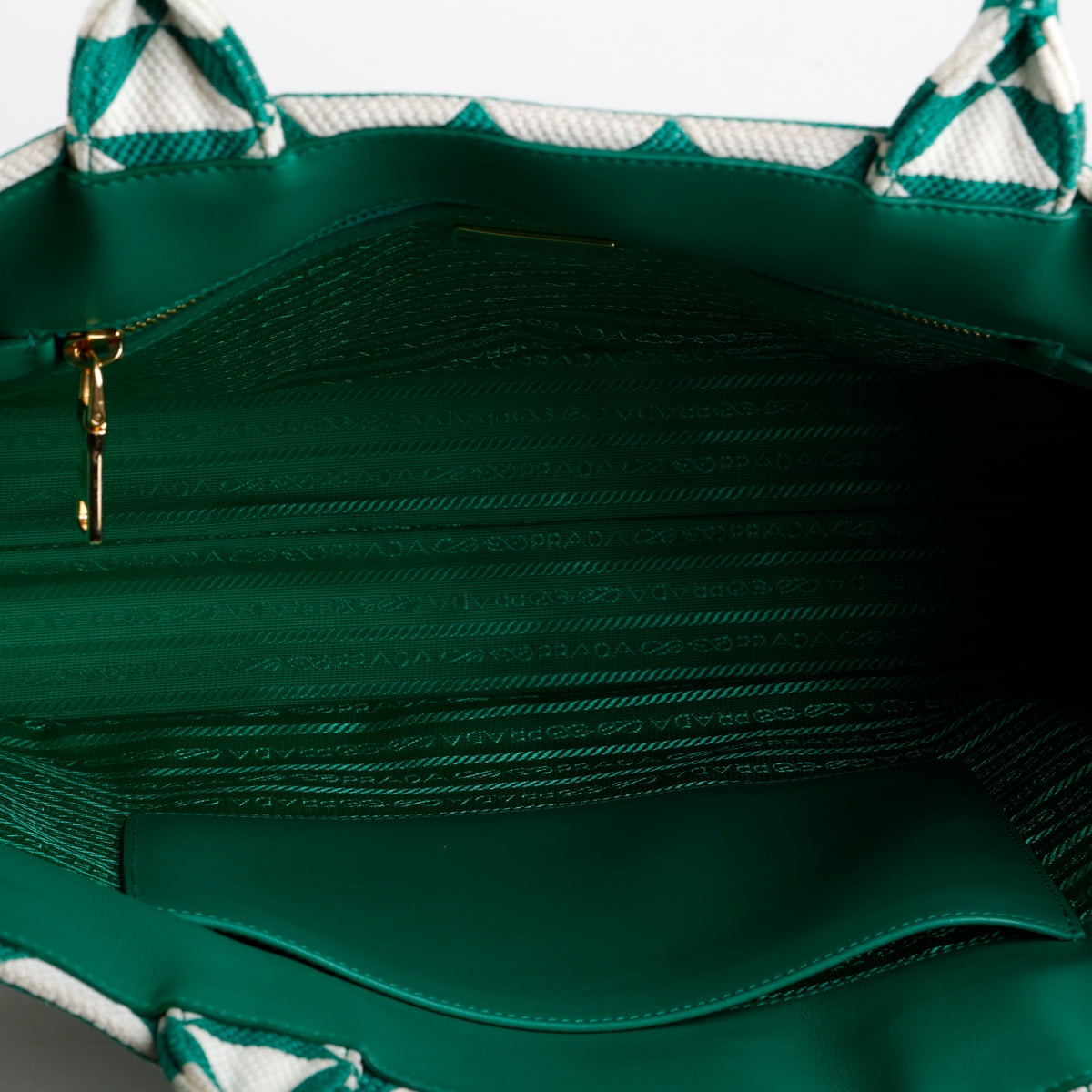 Medium Symbole Shopper, Green/Cream