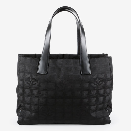 Medium Travel Line Tote, Black Nylon