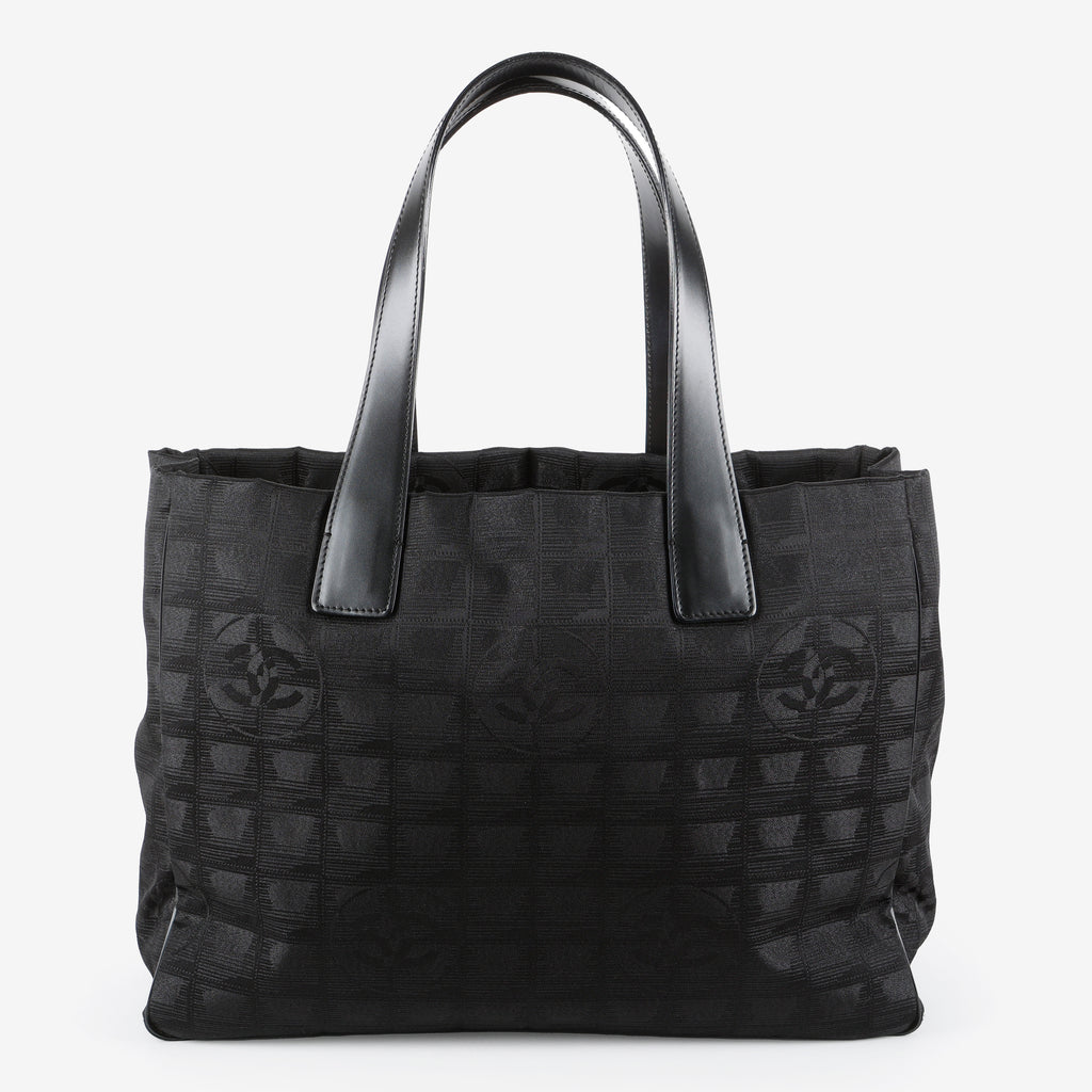 Medium Travel Line Tote, Black Nylon