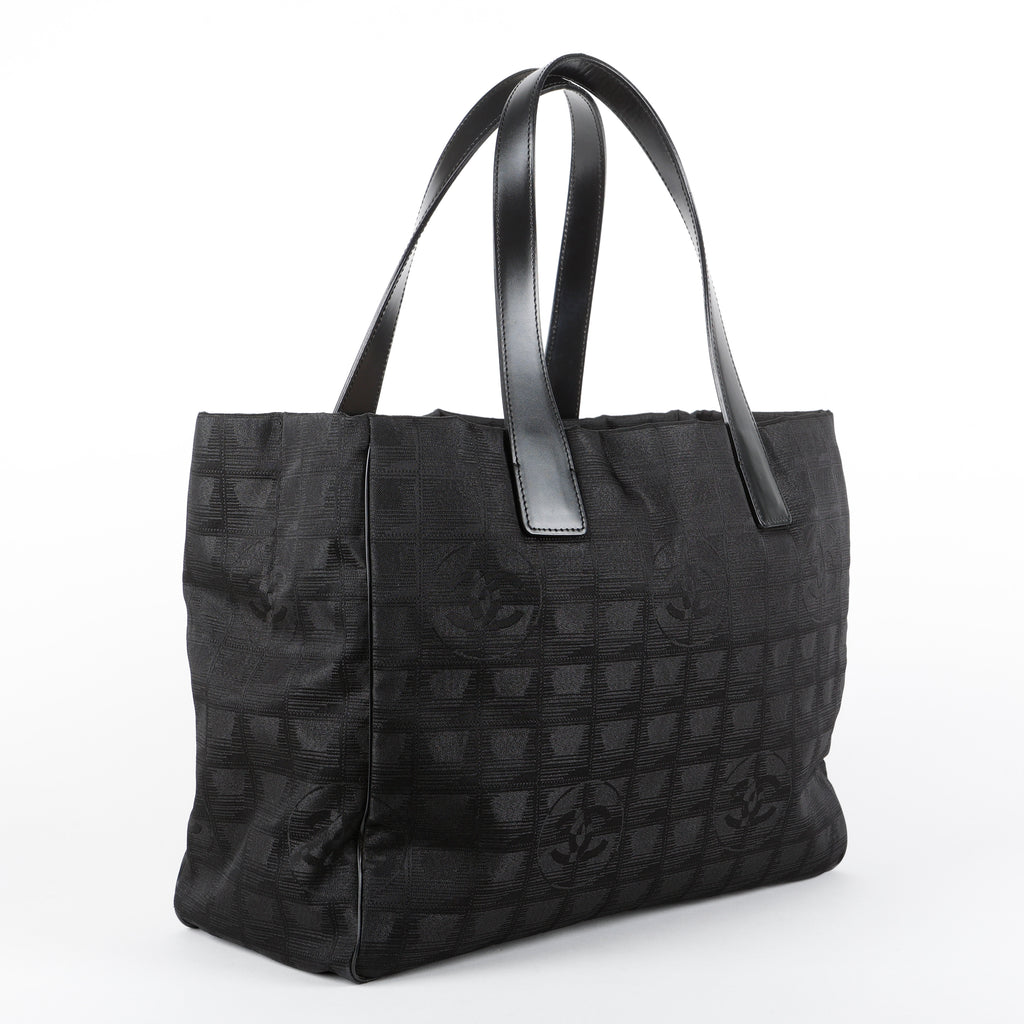 Medium Travel Line Tote, Black Nylon