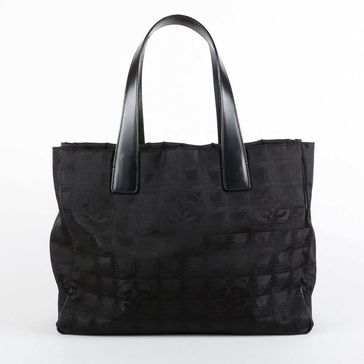 Medium Travel Line Tote, Black Nylon
