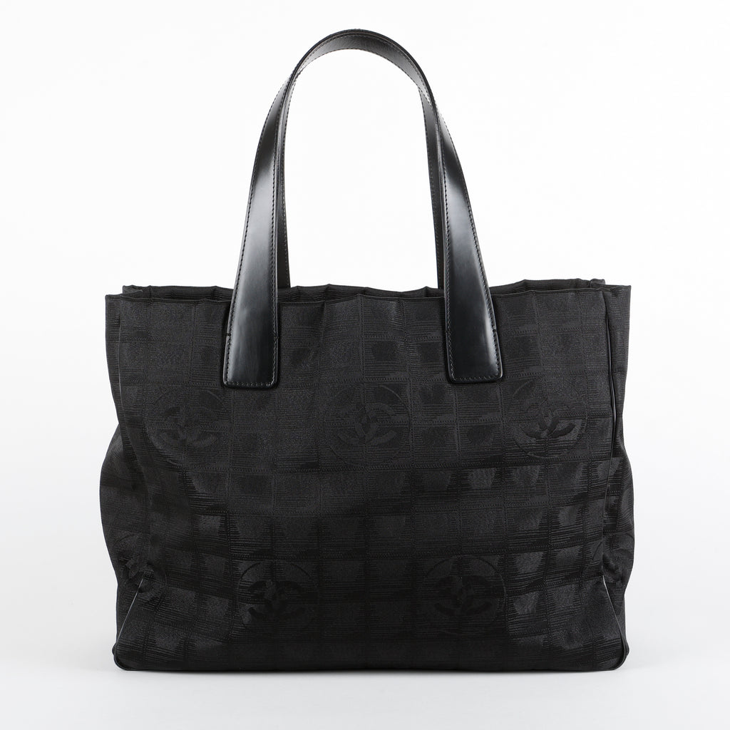 Medium Travel Line Tote, Black Nylon