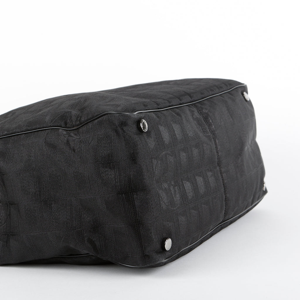Medium Travel Line Tote, Black Nylon