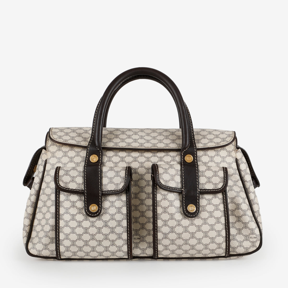 Macadam Pocket Shoulder Bag, Cream Coated Canvas