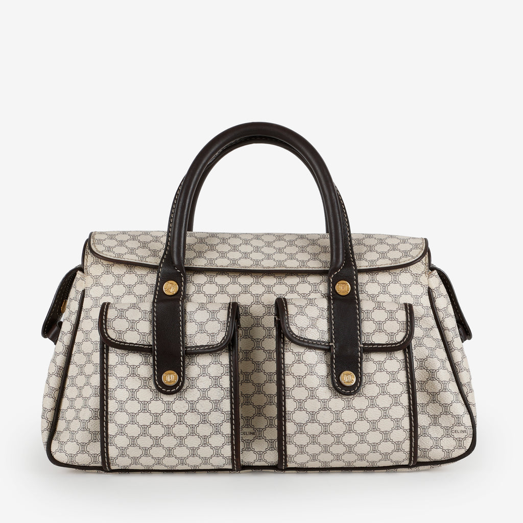 Macadam Pocket Shoulder Bag, Cream Coated Canvas
