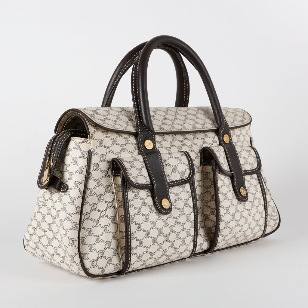Macadam Pocket Shoulder Bag, Cream Coated Canvas