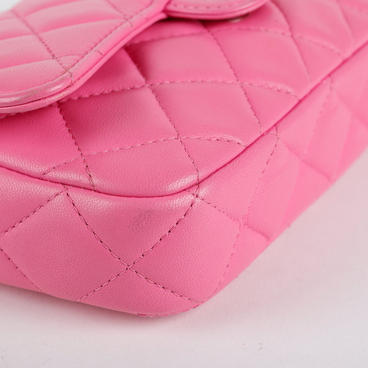 Classic Flap Wallet on Chain, Pink Lambskin