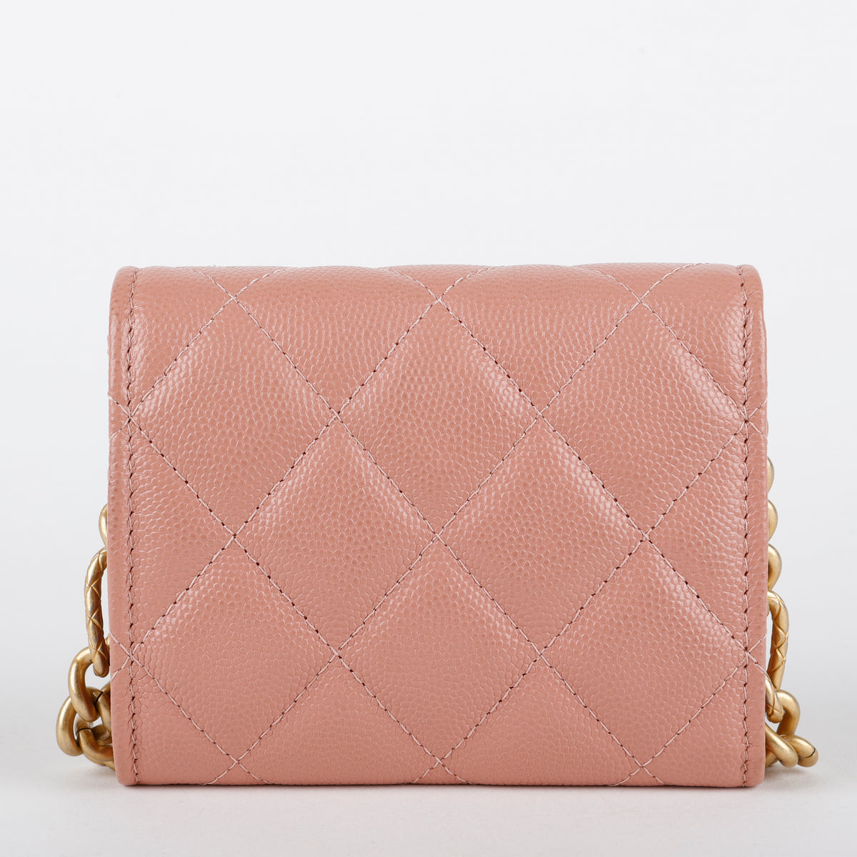 Card Holder on Chain, Mauve Caviar