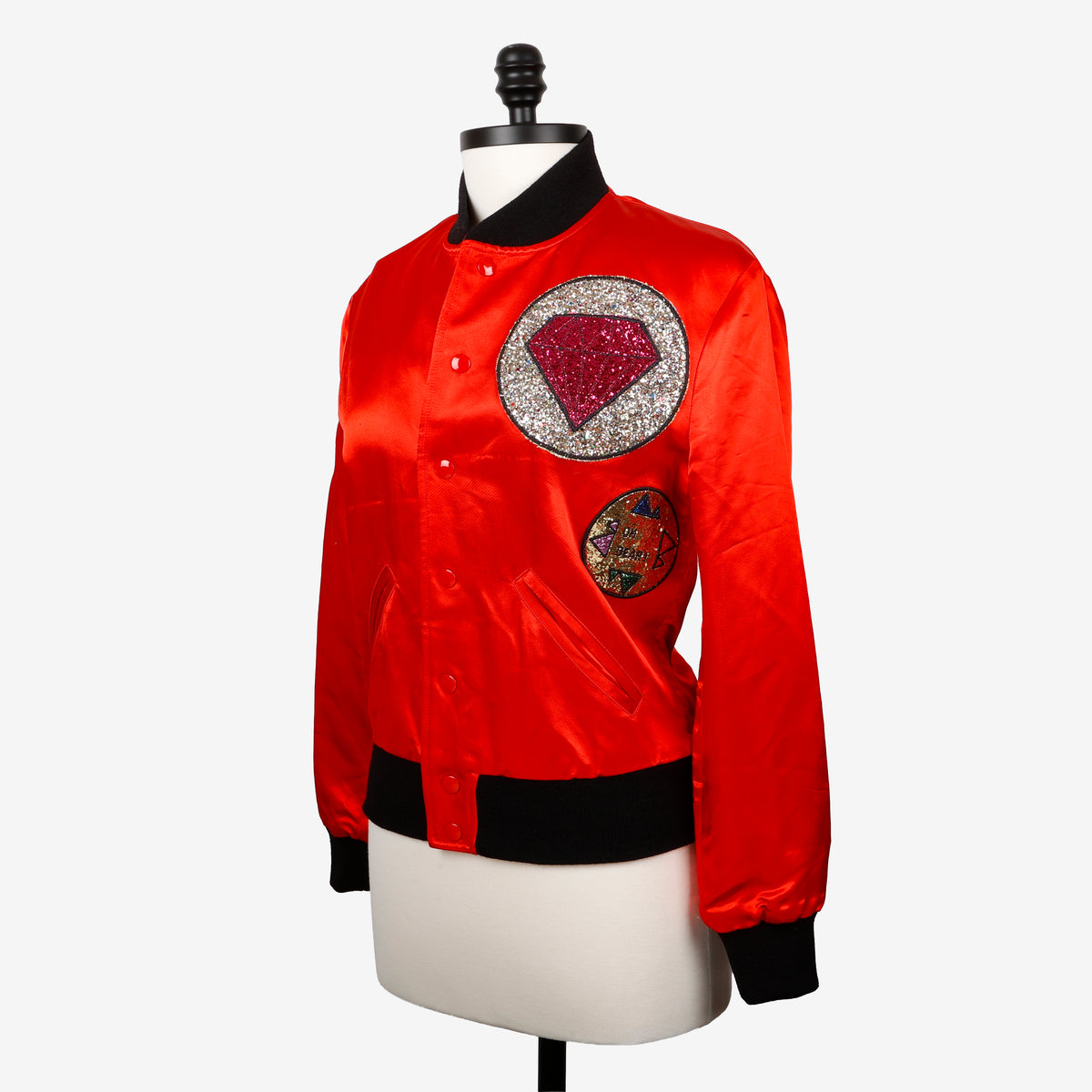 "Oh Dear" Bomber Jacket, Red/Glitter