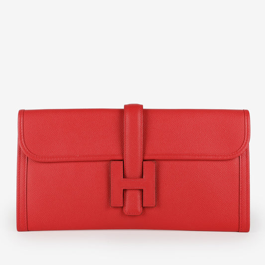 Jige Elan 29 Clutch, Rose Texas Epsom