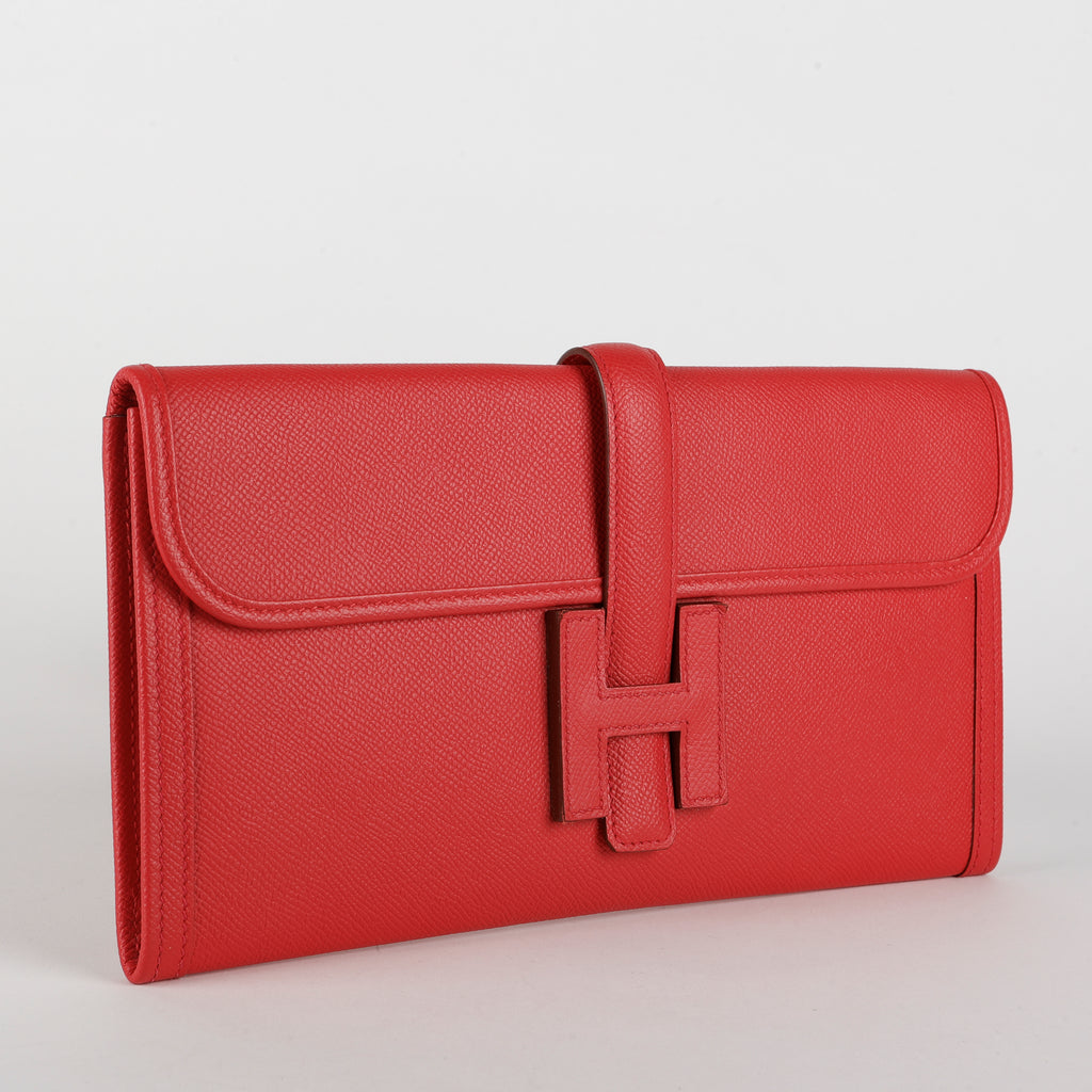 Jige Elan 29 Clutch, Rose Texas Epsom