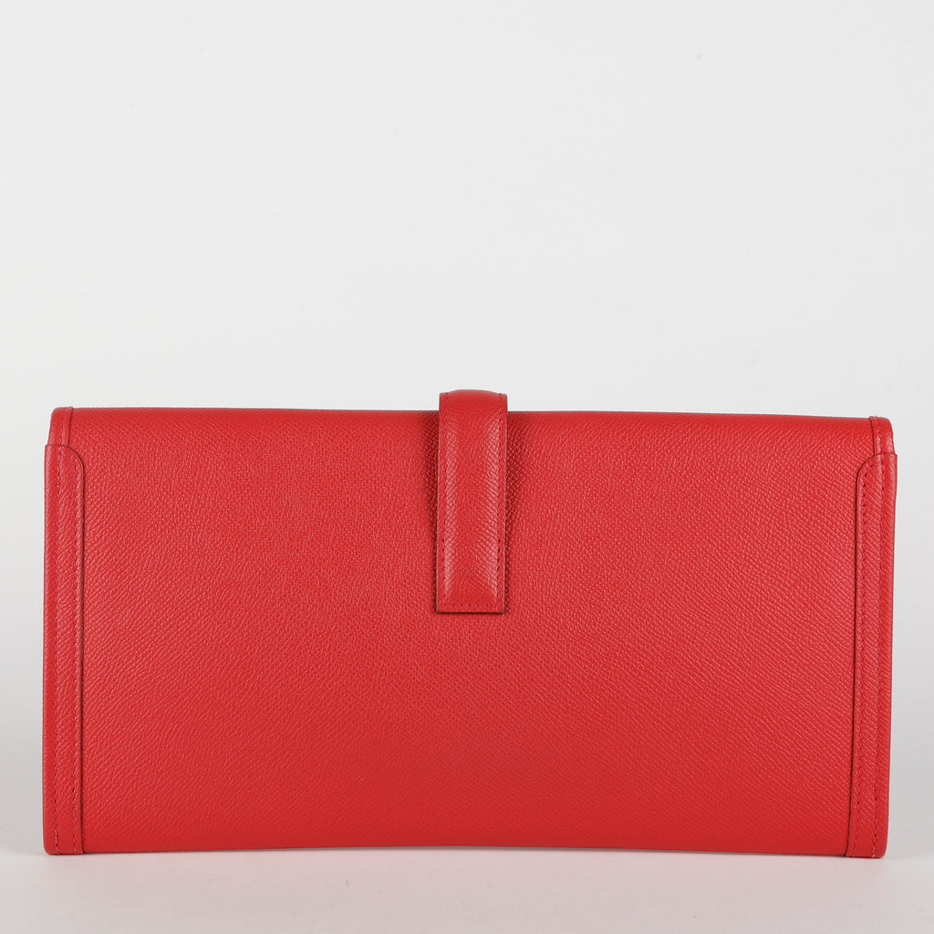 Jige Elan 29 Clutch, Rose Texas Epsom