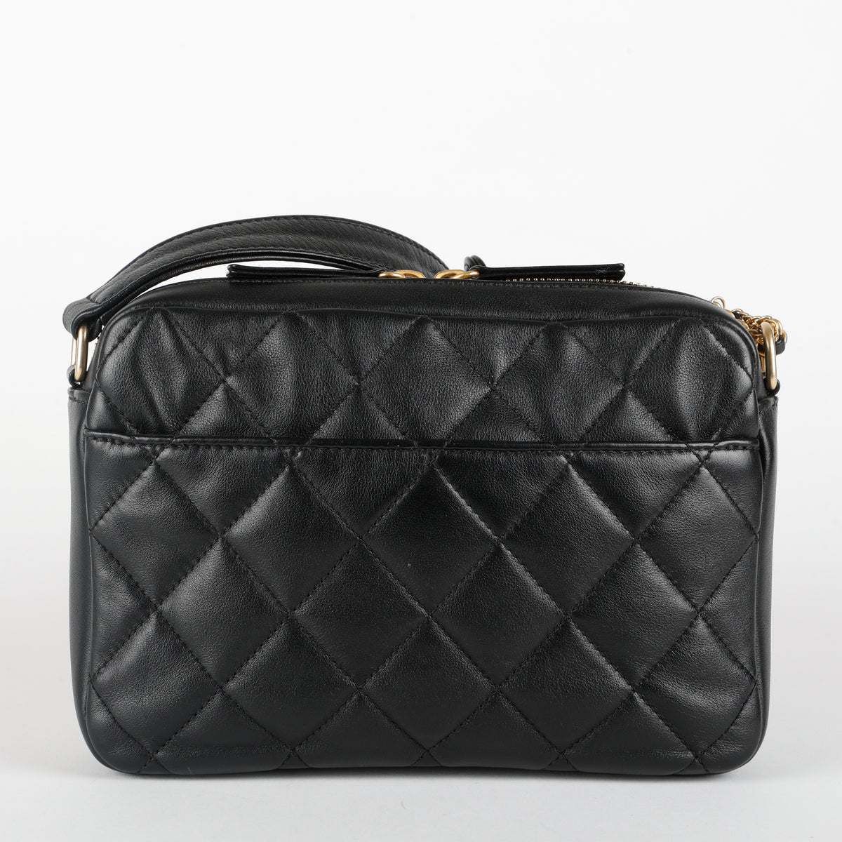 Small Camera Bag, Black Lambskin