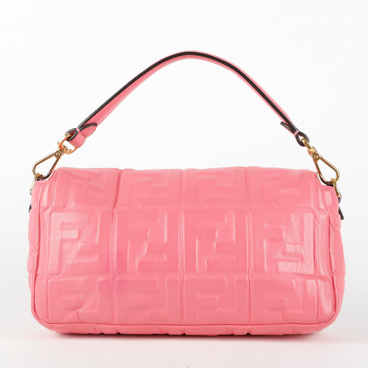 Medium Nappa Embossed Baguette, Pink