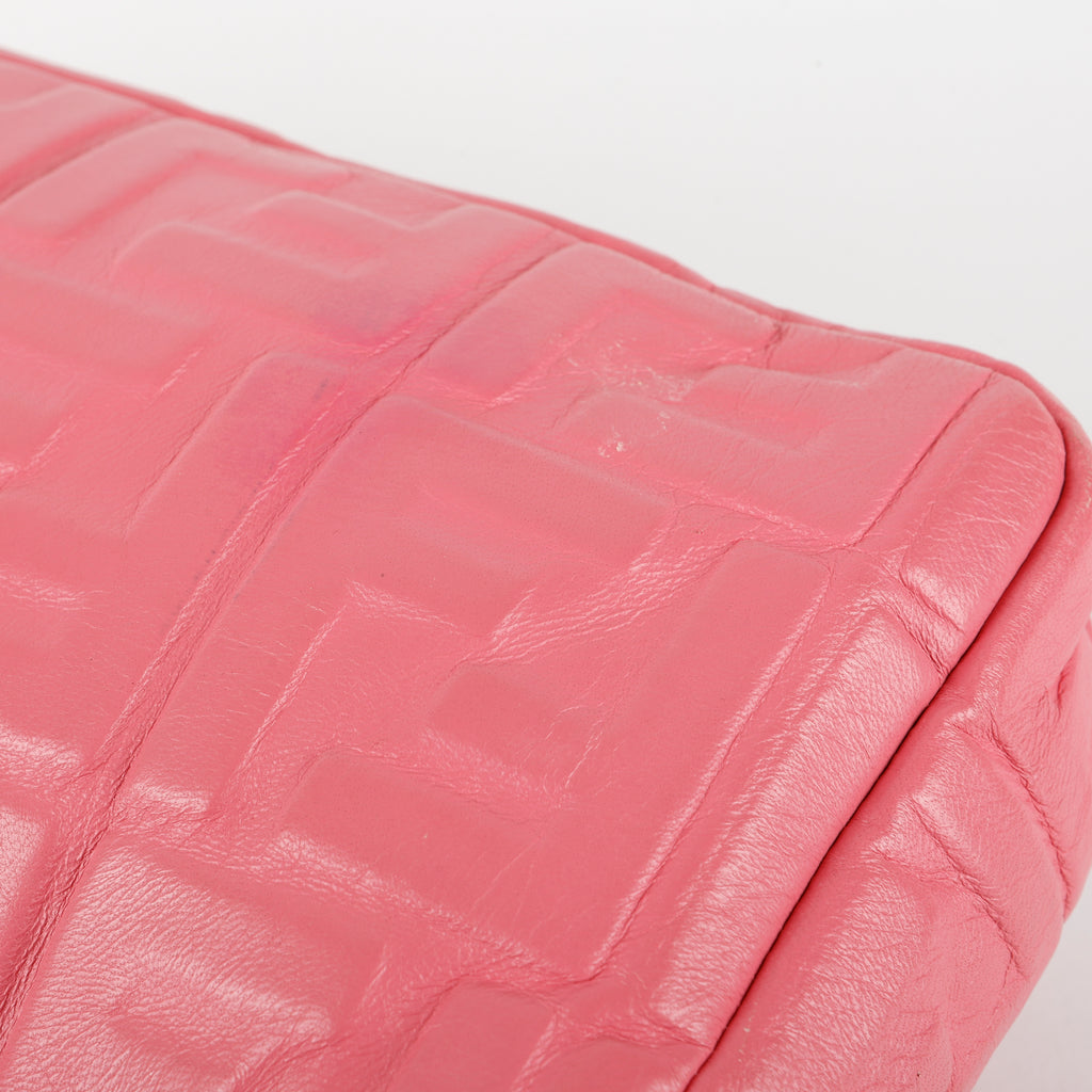 Medium Nappa Embossed Baguette, Pink