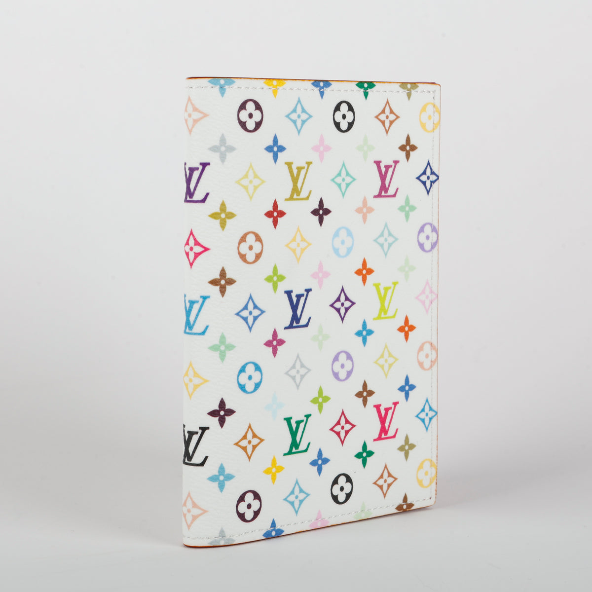 LV x TM Takashi Passport Cover, White Mullticolor