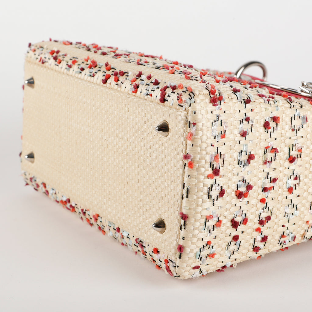 Lady Dior Leather x Straw Beige & Pink