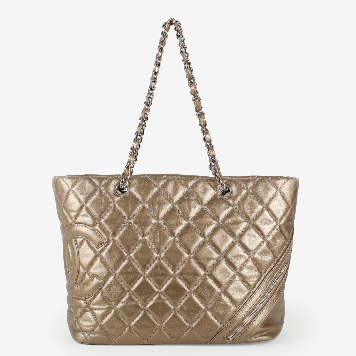Cotton Club Tote, Metallic Gold Aged Caviar