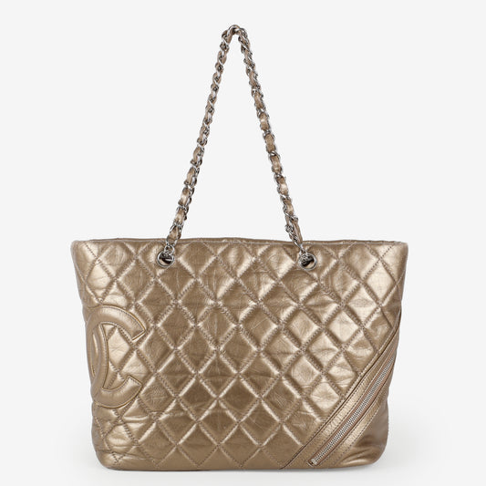 Cotton Club Tote, Metallic Gold Aged Caviar