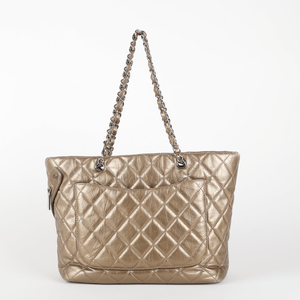 Cotton Club Tote, Metallic Gold Aged Caviar