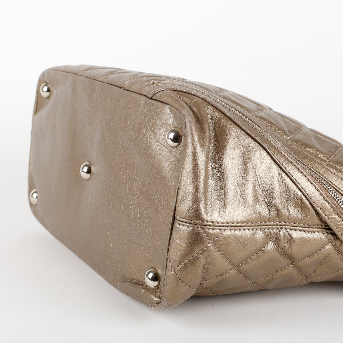 Cotton Club Tote, Metallic Gold Aged Caviar