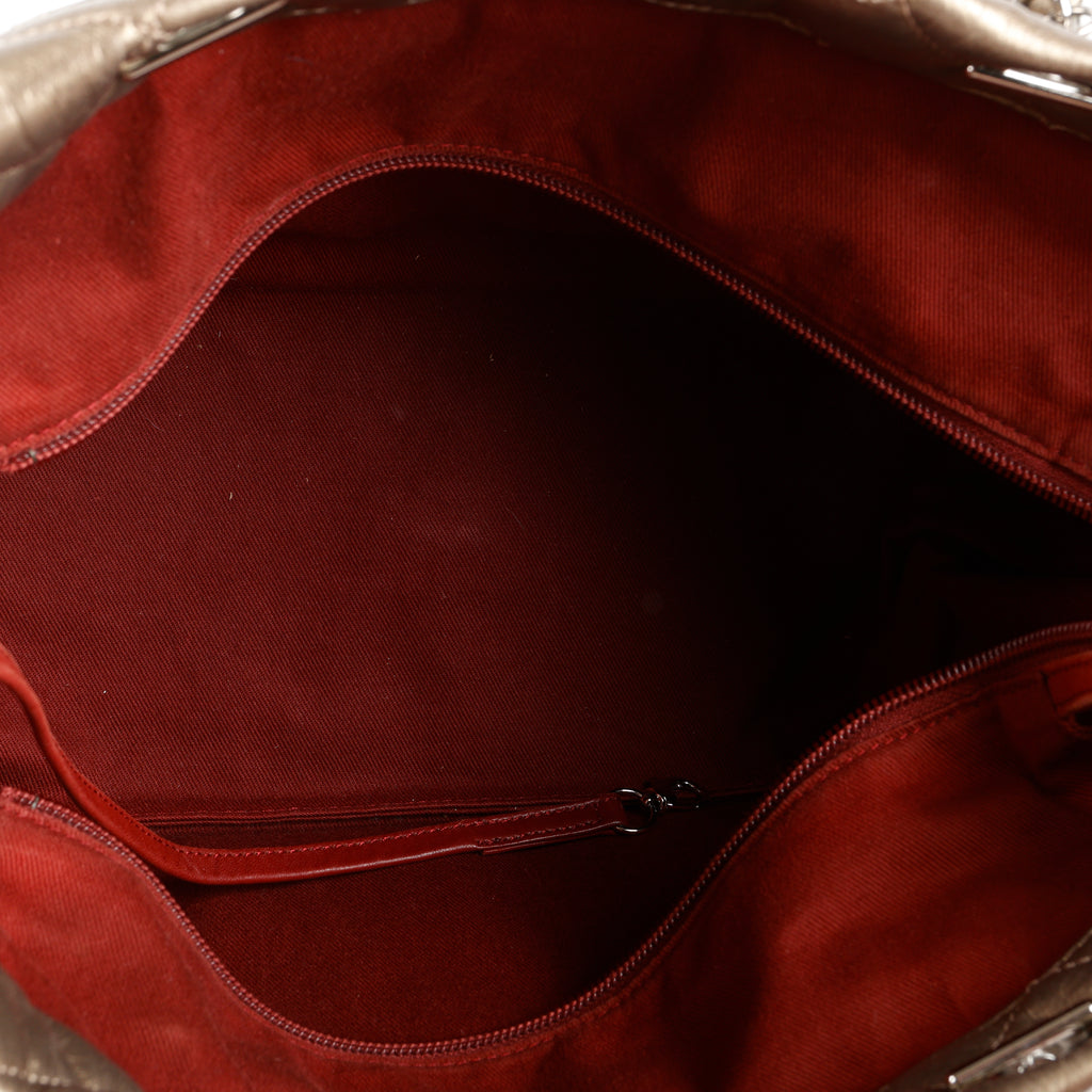 Cotton Club Tote, Metallic Gold Aged Caviar