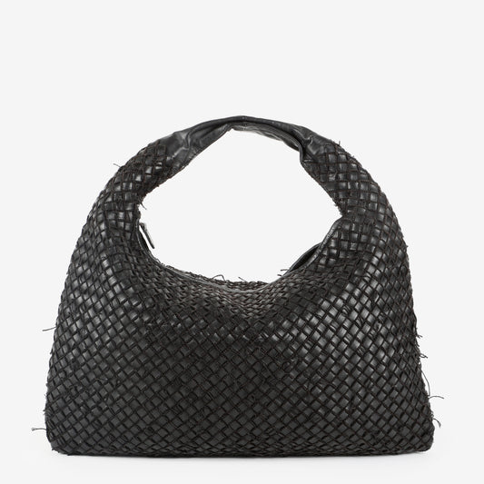 Fringe Net Hobo, Black