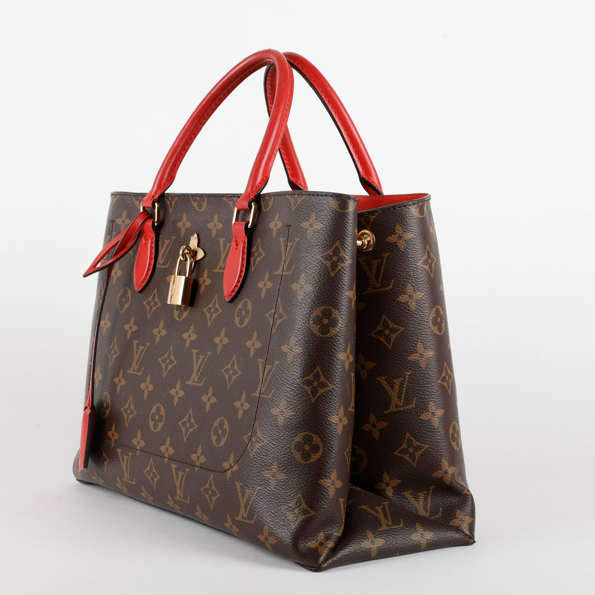 Flower Tote, Monogram Red