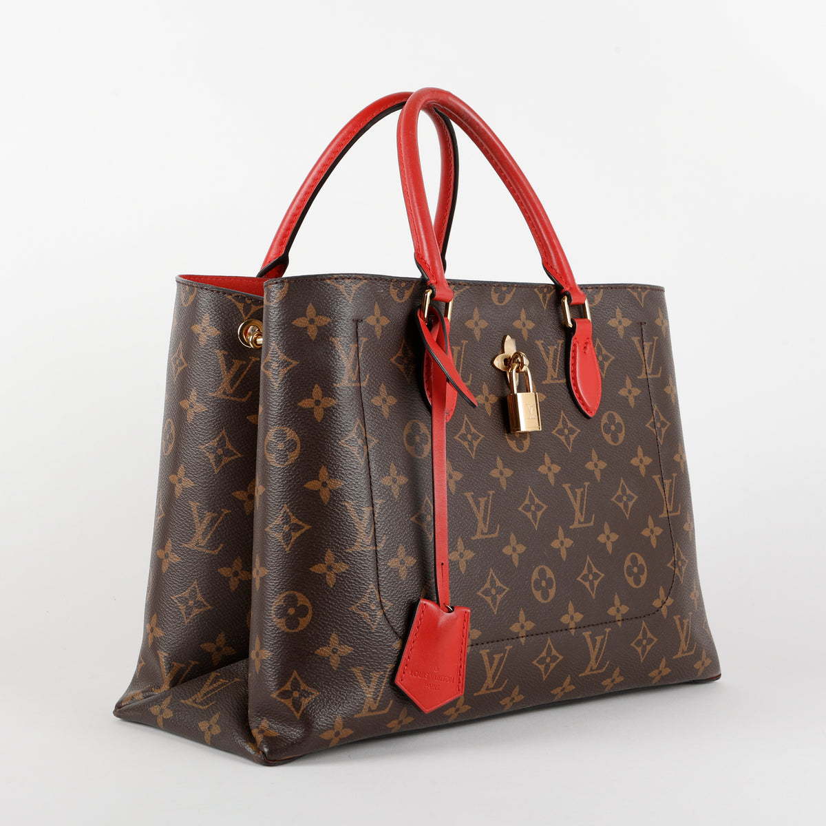 Flower Tote, Monogram Red