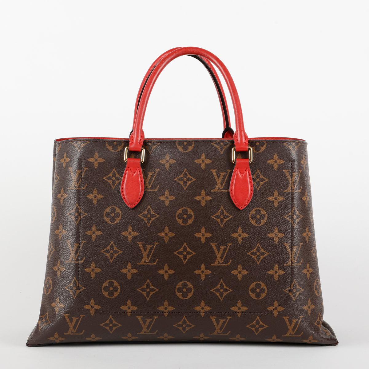 Flower Tote, Monogram Red