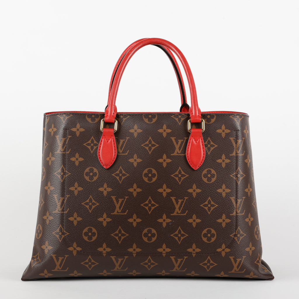 Flower Tote, Monogram Red