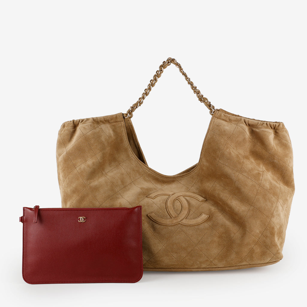 Suede Quilted Neo Cabas Shopping Tote