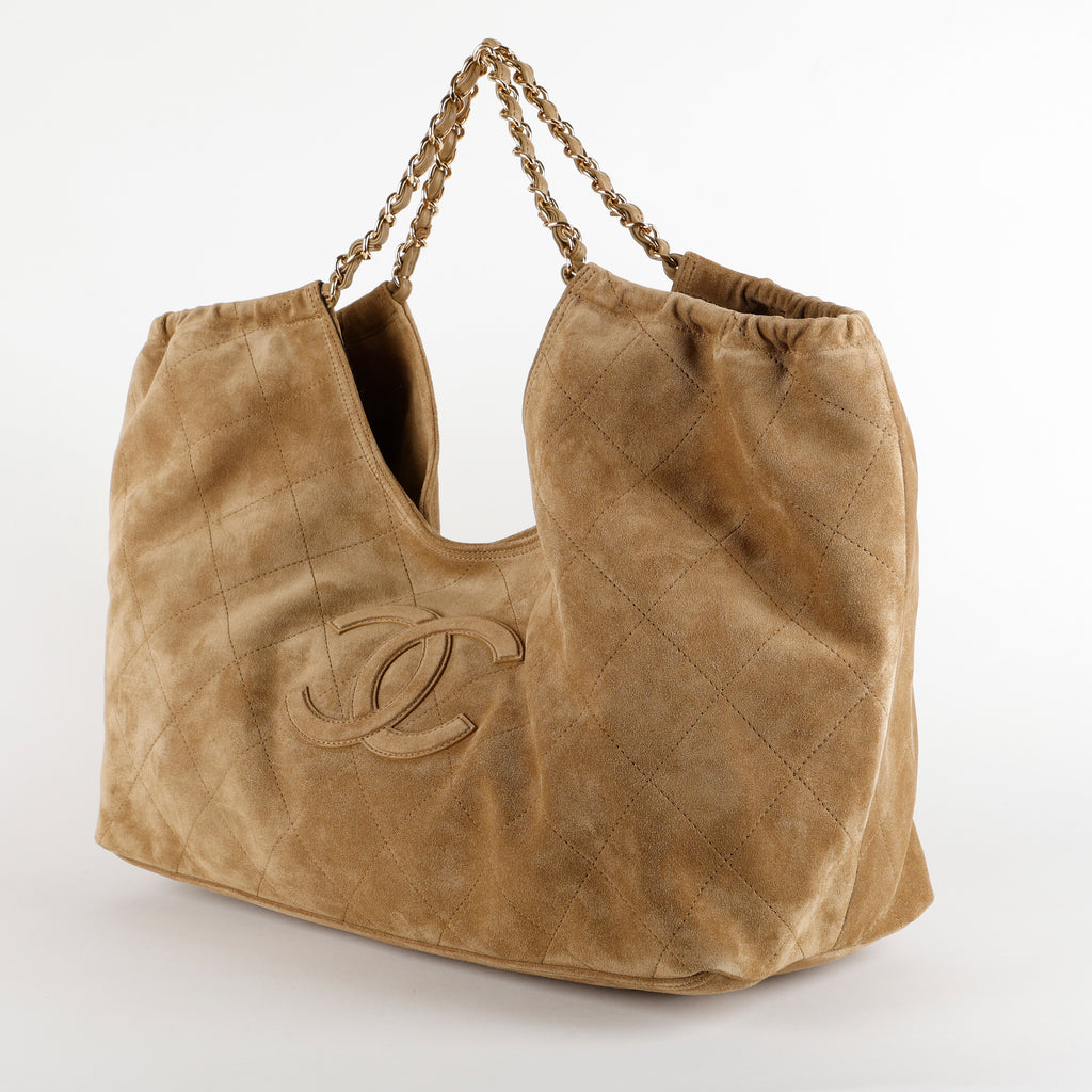 Suede Quilted Neo Cabas Shopping Tote