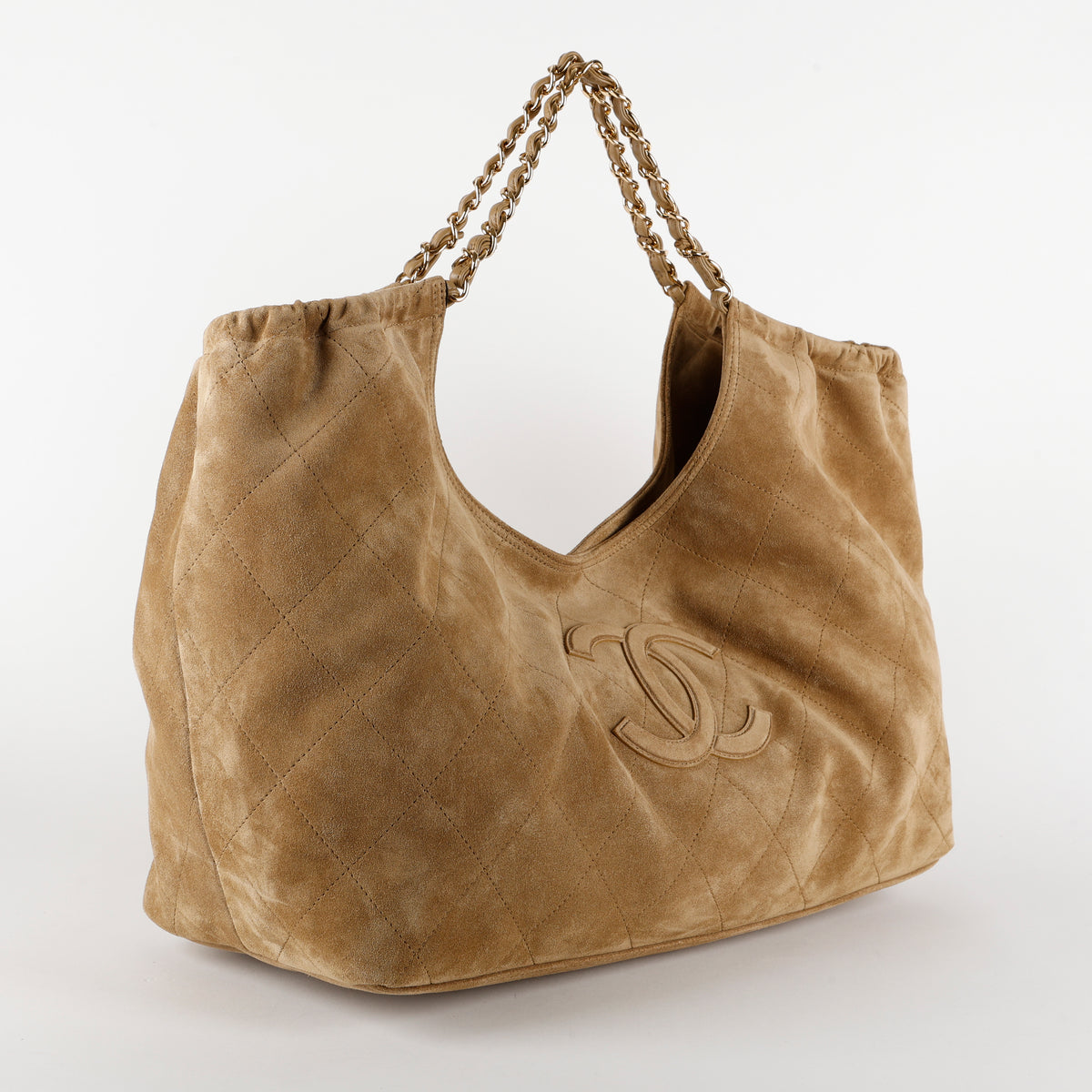 Suede Quilted Neo Cabas Shopping Tote