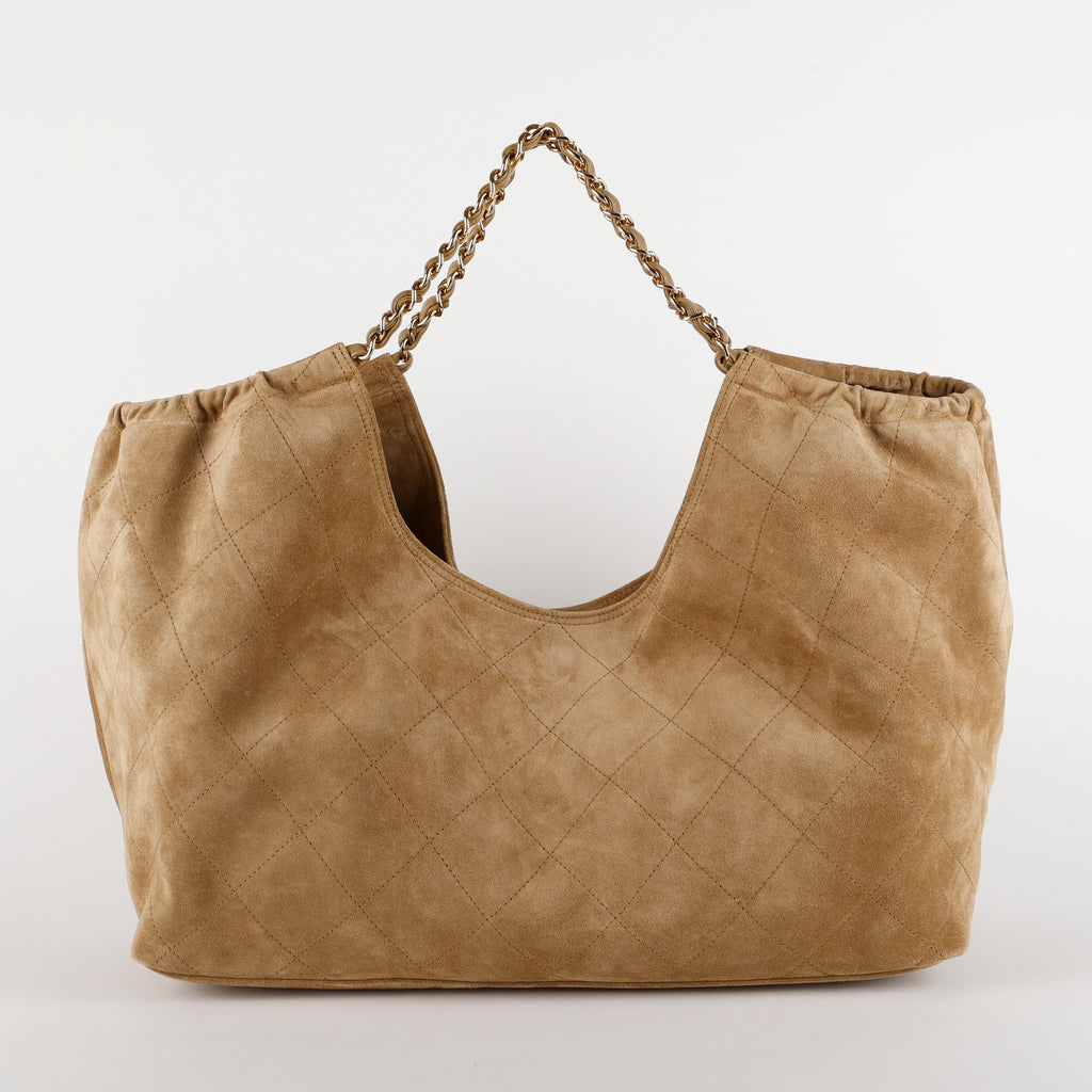 Suede Quilted Neo Cabas Shopping Tote